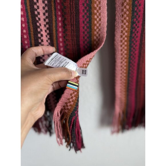 Smartwool Women Striped Wool Scarf Fringe Meadow Line‎ Canyon Rose Pink Size OS - Picture 9 of 12